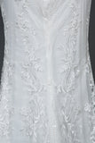 Detachable Lace Mermaid Wedding Dress With Cap Sleeves-27dress