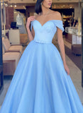 Elegant Ball-Gown Off-The-Shoulder Prom Dresses with Sweep Train-27dress