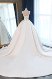 Elegant Ball Gown Straps Square-Neck Wedding Dress Ruffles Sleeveless Bridal Gowns Online-27dress