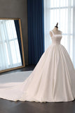 Elegant Ball Gown Straps Square-Neck Wedding Dress Ruffles Sleeveless Bridal Gowns Online-27dress