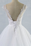 Elegant Jewel Tulles Lace Wedding Dress Sleeveless Appliques Beadings Bridal Gowns Online-27dress