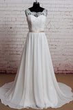 Elegant Lace Chiffon A-line Wedding Dress Online-27dress