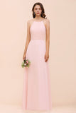 Elegant Lace Spaghetti Straps Affordable Long Bridesmaid Dress-27dress