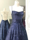 Elegant Long A-line Strapless Sequined Open Back Formal Prom Dresses-27Dress