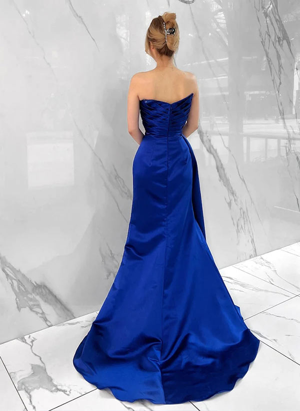 Elegant Long Prom Dress with Satin Sheath and Split Front-27dress