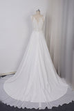Elegant Straps V-neck Chiffon White Wedding Dress Sleeveless Lace Appliques Ruffle Bridal Gowns On Sale-27dress