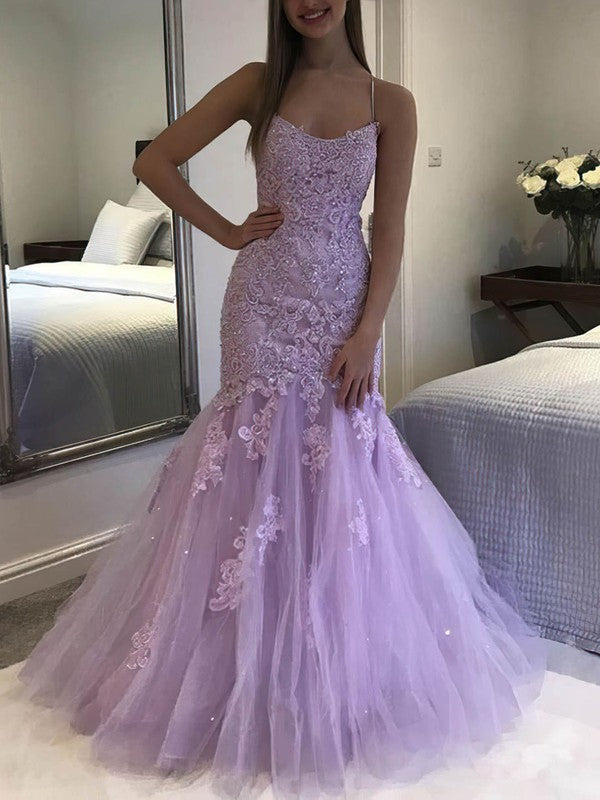 Elegant Tulle Beading Trumpet/Mermaid Prom Dresses