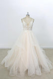 Eye-catching Appliques Tulle A-line Wedding Dress On Sale-27dress