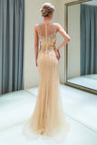 Eye-catching Long Mermaid Jewel Tulle Evening Dress-27dress