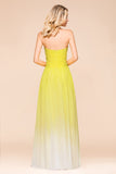 Fashionable Sweetheart Ruffle Yellow Ombre Bridesmaid Dress-27dress