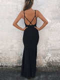 Glamorous Sheath/Column V-neck Jersey Split Front Prom Dresses