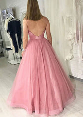 Glamorous Sparkling Tulle Prom Ball Gown with Pleated Skirt-27dress