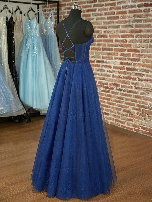 Glitter Tulle Floor-length Prom Dress - Sweetheart Ball Gown