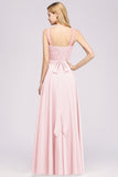 Gorgeous Lace Jewel Affordable Pink Bridesmaid Dress with Beadings-27dress