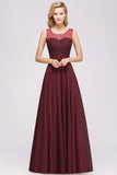 Gorgeous Lace Jewel Affordable Pink Bridesmaid Dress with Beadings-27dress