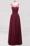 Gorgeous Lace Jewel Affordable Pink Bridesmaid Dress with Beadings-27dress