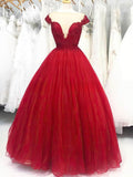 Gorgeous Lace Prom Dress - Ball Gown Scoop Neck Tulle Floor-length