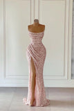 Gorgeous Long Mermaid Sequined Sleeveless Prom Dress With Slit-27Dress