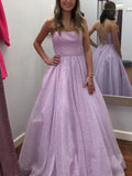 Gorgeous Princess Prom Dress with Glitter Pockets and Scoop Neckline