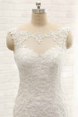 Gorgeous Sleeveless Appliques Beadings Wedding Dress Jewel Tulle White Bridal Gowns On Sale-27dress