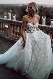 Gorgeous Sweetheart Appliques Wedding Dress Beach Bridal Gowns-27dress