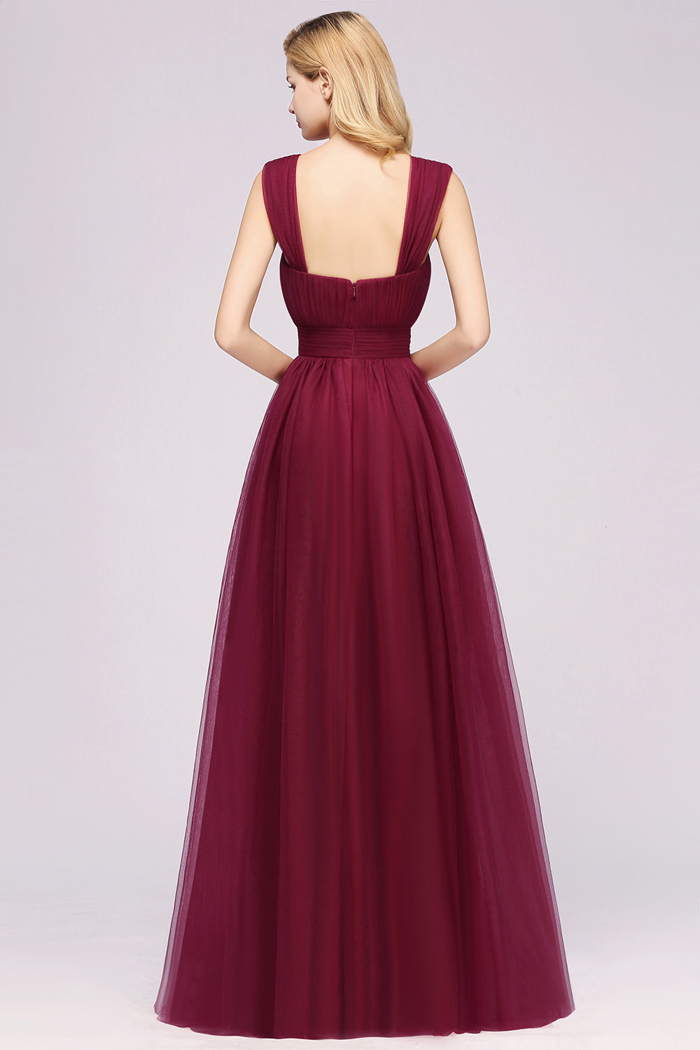 Gorgeous Sweetheart Straps Ruffle Burgundy Bridesmaid Dresses Online-27dress