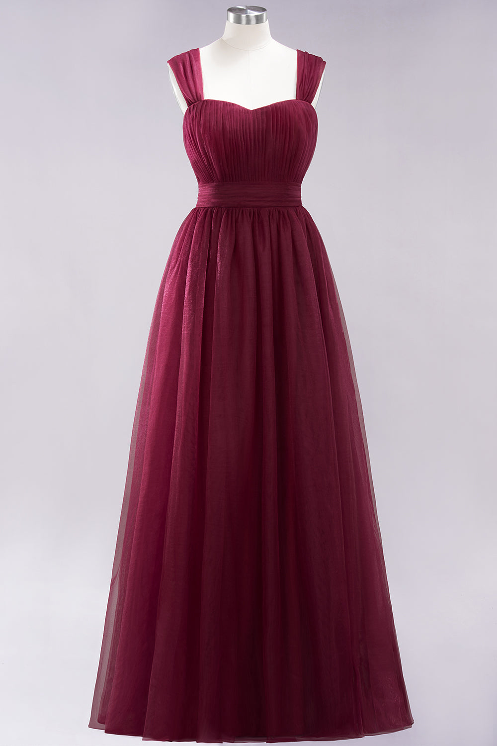 Gorgeous Sweetheart Straps Ruffle Burgundy Bridesmaid Dresses Online-27dress