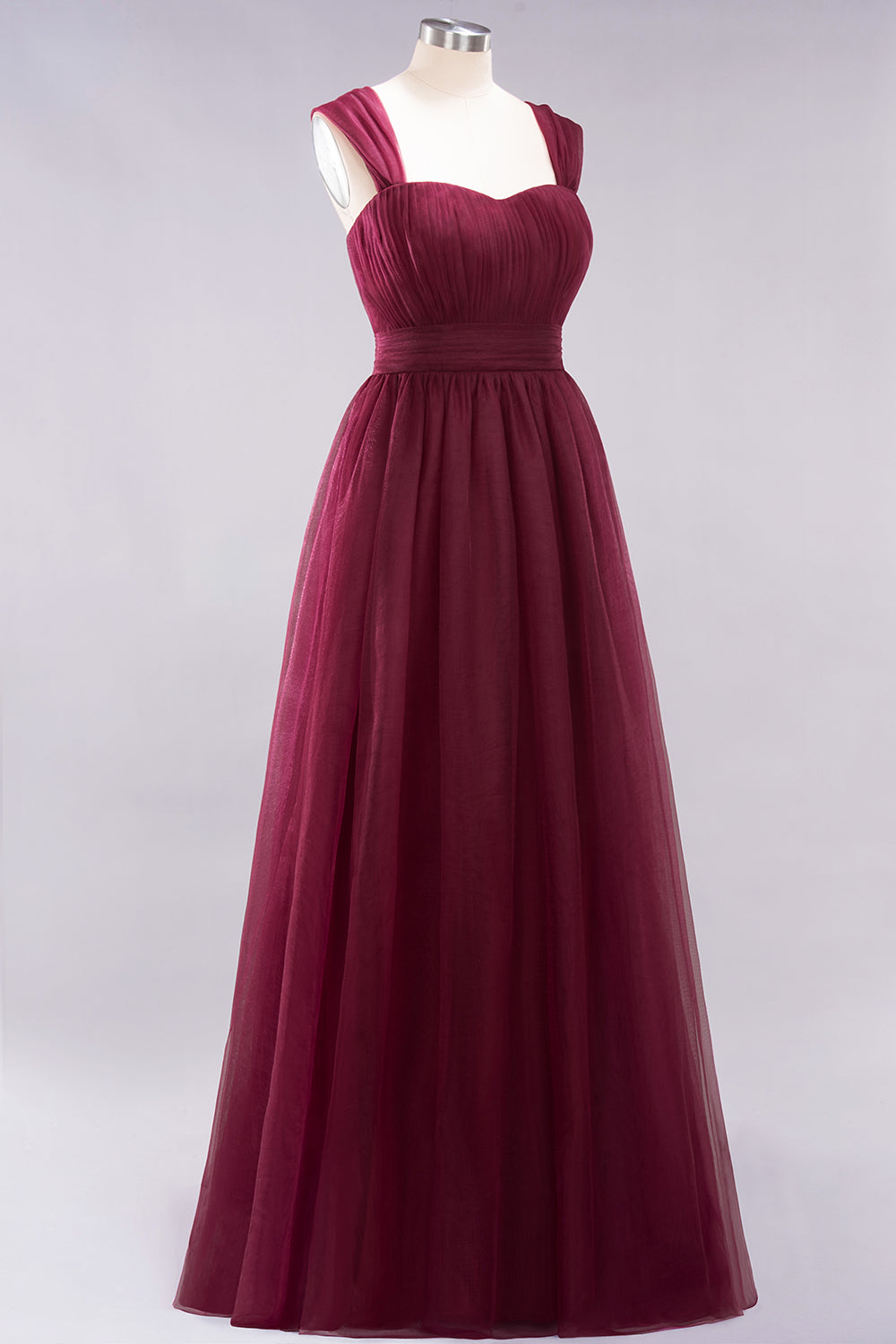 Gorgeous Sweetheart Straps Ruffle Burgundy Bridesmaid Dresses Online-27dress