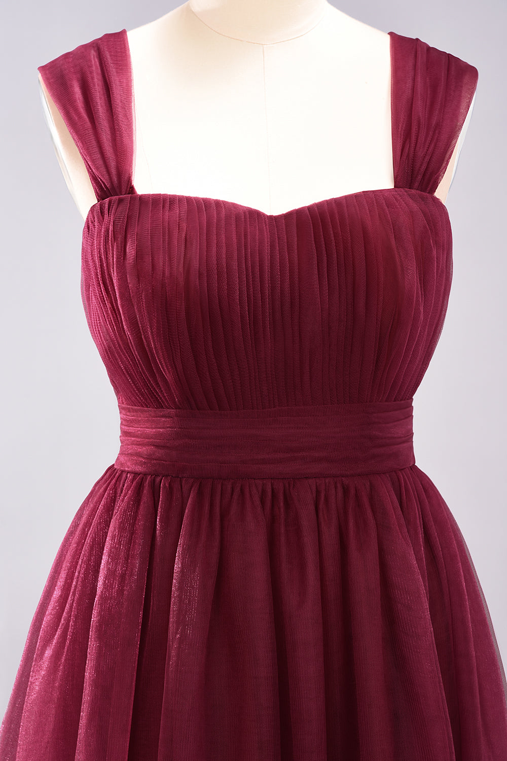 Gorgeous Sweetheart Straps Ruffle Burgundy Bridesmaid Dresses Online-27dress