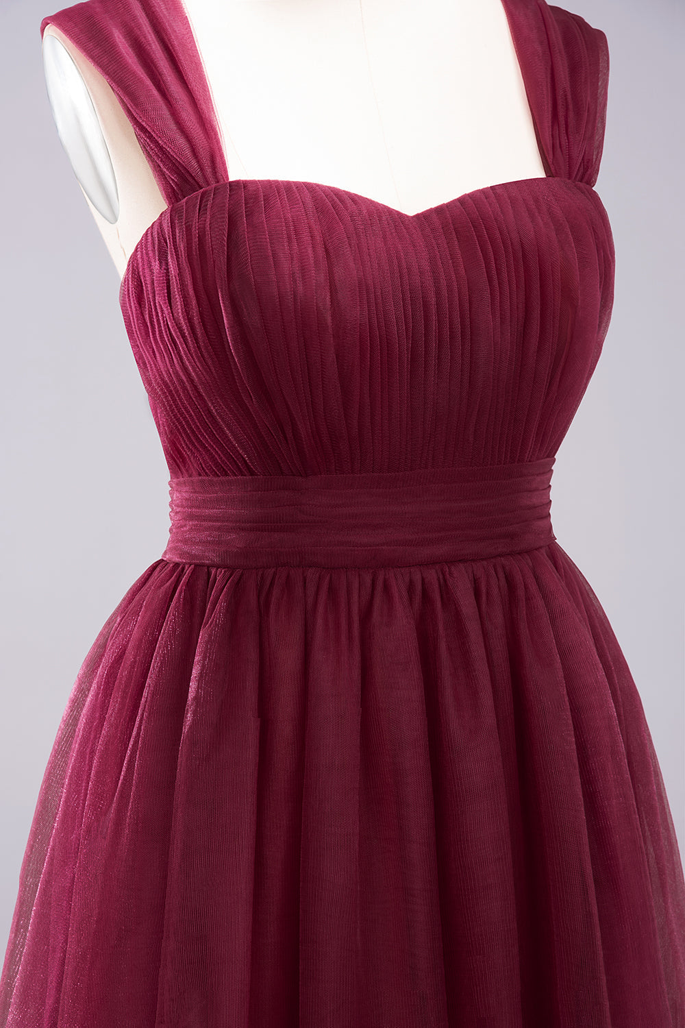 Gorgeous Sweetheart Straps Ruffle Burgundy Bridesmaid Dresses Online-27dress