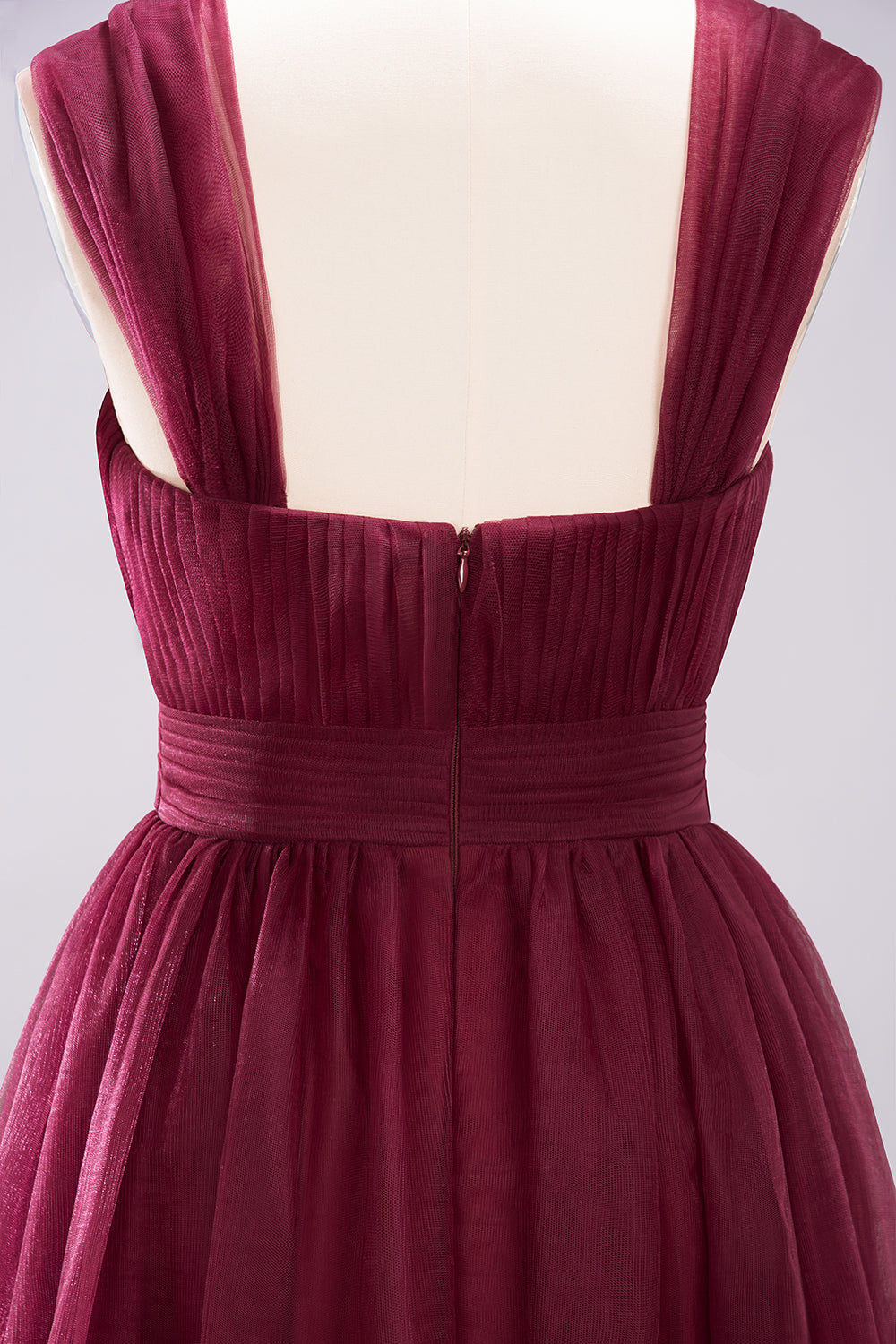 Gorgeous Sweetheart Straps Ruffle Burgundy Bridesmaid Dresses Online-27dress