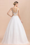 Gorgeous Tulle Lace V-Neck Sleeveless Wedding Dress Online-27dress