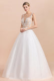 Gorgeous Tulle Lace V-Neck Sleeveless Wedding Dress Online-27dress