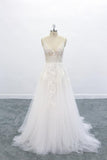 Graceful Appliques Tulle A-line Wedding Dress On Sale-27dress