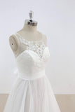 Graceful Illusion Lace Tulle A-line Wedding Dress On Sale-27dress