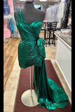 Green One Shoulder Sweetheart Short Homecoming Dress-27dress