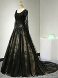 Lace Appliques Prom Dress ¨C Ball Gown Scoop Neck Court Train