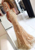 Lace Prom Dress Trumpet/Mermaid Bateau Sweep Train With Waistband-27dress