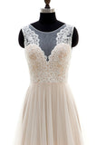 Lace Tulle A-line Floor Length Wedding Dress On Sale-27dress