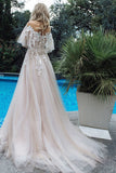 Long A-line Tulle Appliques Lace Off-the-shoulder Wedding Dress-27Dress