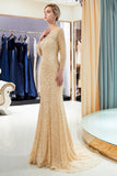 Long Mermaid Sequins Formal Evening Dresses with Sleeves-27dress