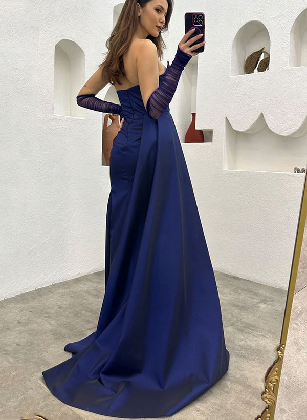 Long Mermaid Strapless Floor-Length Formal Prom Dress With Slit-27dress