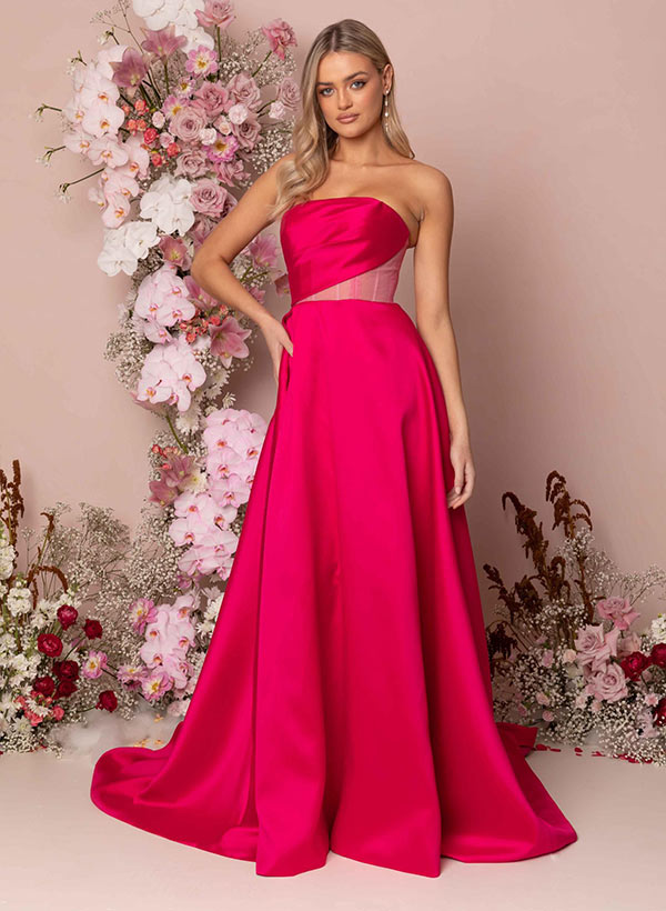 Long One Shoulder Prom Dress with Split Front and Bows-27dress