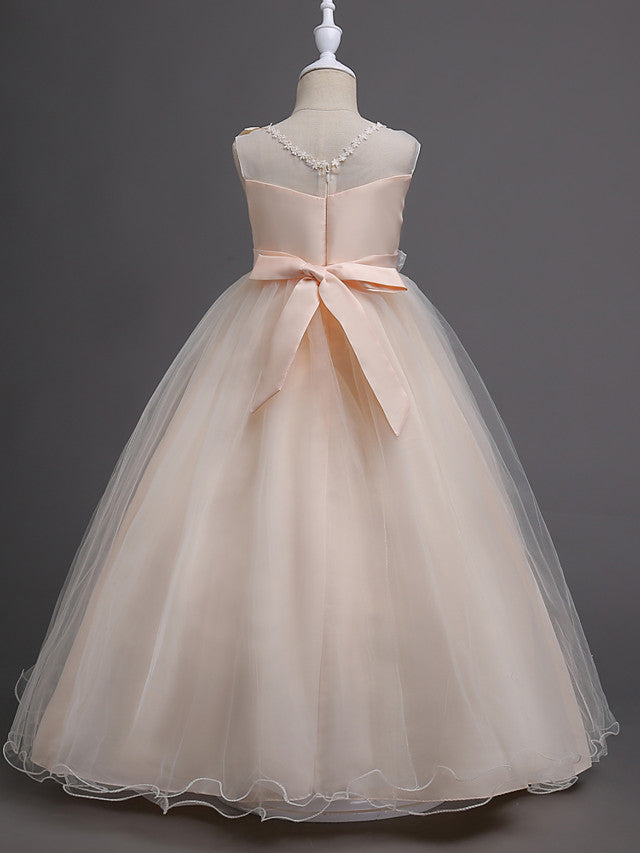 Long Princess Tulle Wedding Birthday Pageant Flower Girl Dresses-27dress