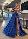 Long Prom Dress With Appliques Lace and Ball-Gown Sequined Sweetheart Neckline-27dress