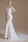 Long Sleeves Mermaid Lace Wedding Dress Online-27dress