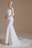 Long Sleeves Mermaid Lace Wedding Dress Online-27dress