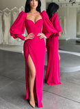 Long Slit Prom Dress with Sheath/Column Sweetheart Neckline-27dress