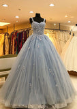 Long/Floor-Length Tulle Prom Ball Gown Sweetheart Dress With Lace-27dress