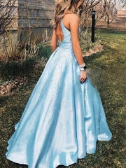 Look Elegant in Satin Beading Ball Gown Prom Dresses